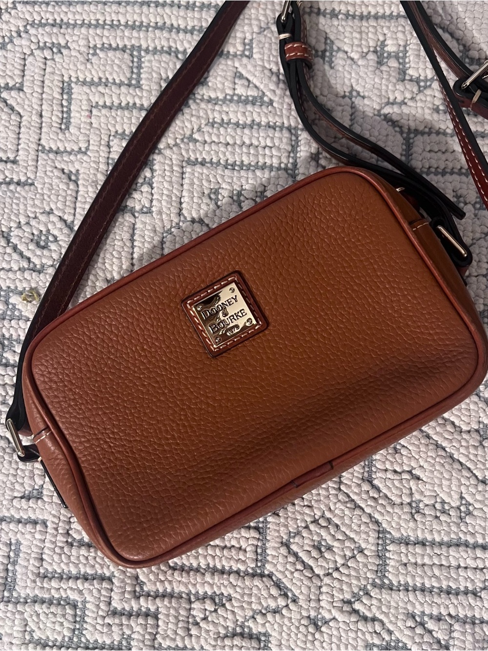 Dooney & Bourke Pebbled Leather Crossbody - Cognac Brown